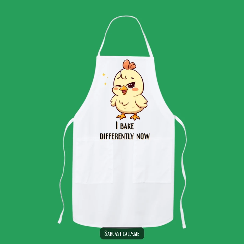 Funny Chicken Squint Apron: Skeptical Shiny Object Kitchen Gift