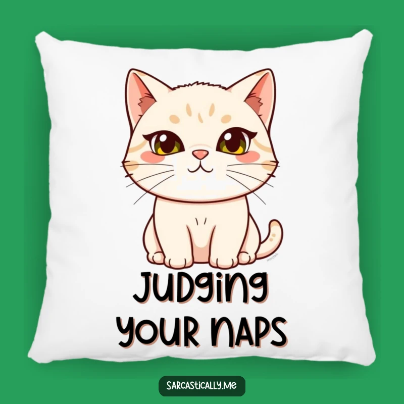 Funny Cat Pillow: Sarcastic Eyebrow Feline