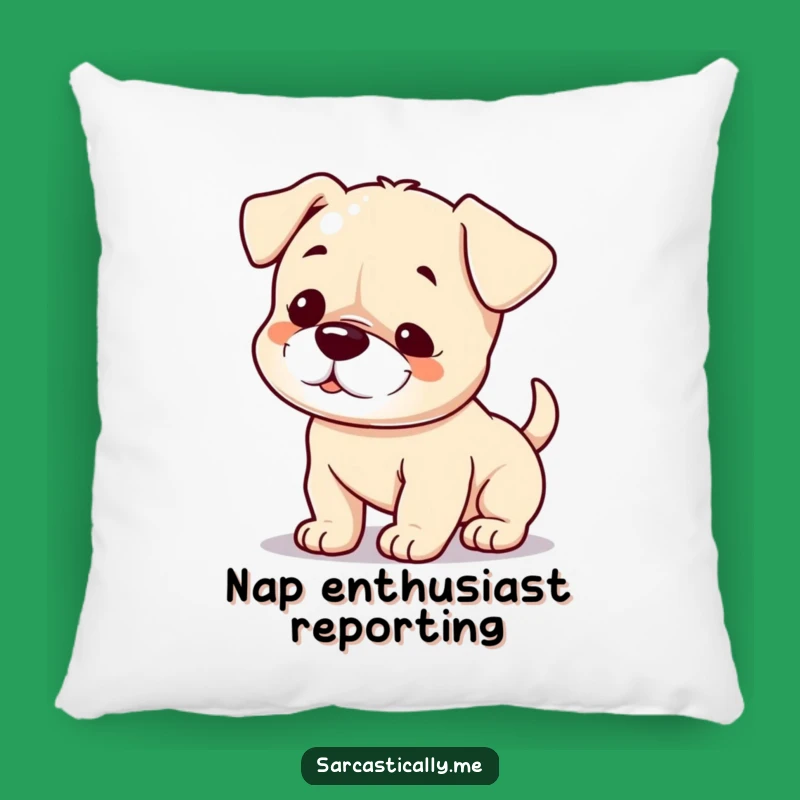 Funny Puppy Smirk Pillow: Cozy Slow Wagging Tail Accent Pillow Gift