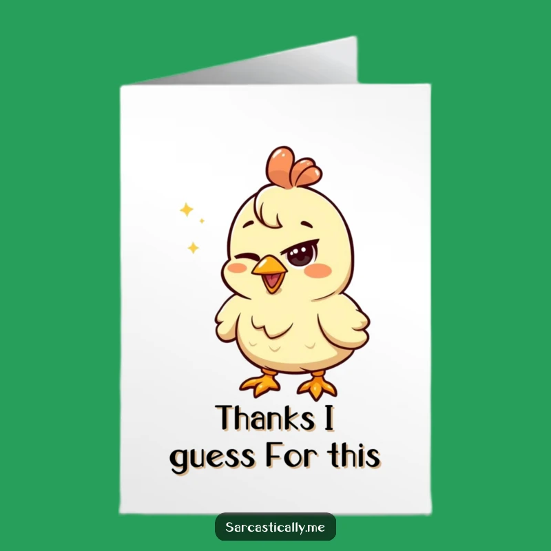 Free Printable Thank You Card: Chicken's Squint Hilarious Downloadable Gift of Thanks