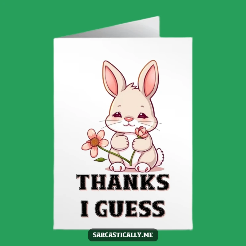 Free Printable Thank You Card: Deadpan Bunny - Funny Downloadable Gift