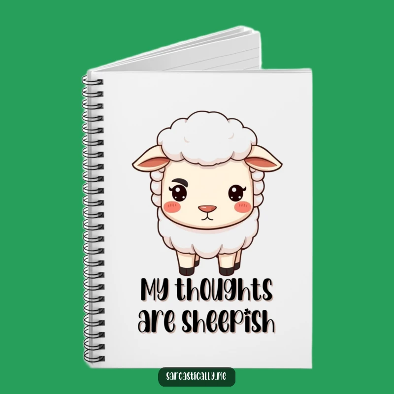 Funny Sheep Notebook - Judgmental Eyebrow Journal, Sarcastic Funny Gift for Writers