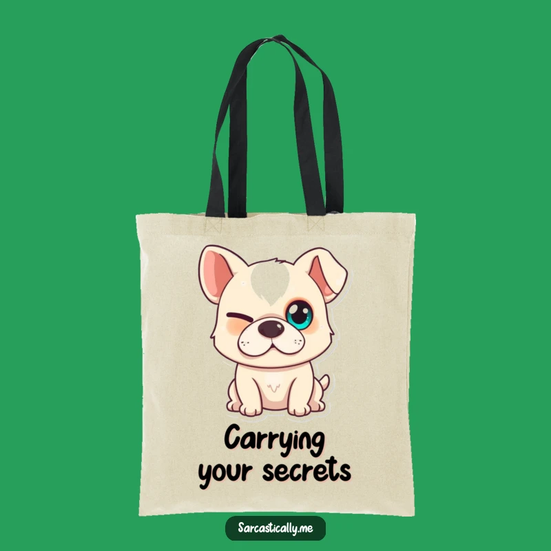 Funny Dog Tote Bag - Mischievous Smirk Design, Ideal Funny Gift for Dog Owners